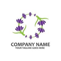 logotipo de vetor de ícone livre de flor de lavanda simples