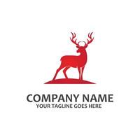 ícone de vetor de logotipo de veado animal mamífero, vivendo na floresta, ilustração de design