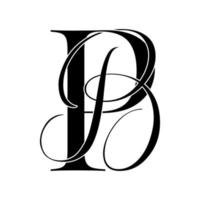 pb, bp, logotipo do monograma. ícone de assinatura caligráfica. monograma do logotipo do casamento. símbolo de monograma moderno. logotipo de casais para casamento vetor