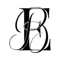 eb, be, logotipo do monograma. ícone de assinatura caligráfica. monograma do logotipo do casamento. símbolo de monograma moderno. logotipo de casais para casamento vetor