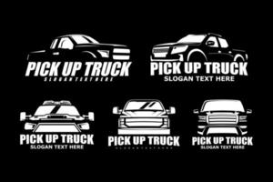 pick up truck logo design vector