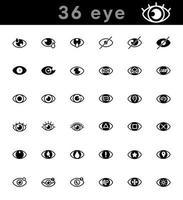 conjunto de 36 ícones de olho moderno. ícone de olho criativo em estilo de linha moderno para seu design de logotipo de aplicativo móvel da web. pictograma isolado em um fundo branco. conjunto linear editável, gráficos vetoriais perfeitos de pixel.