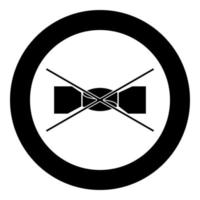 fiação manual símbolos de cuidados com roupas proibidas conceito de lavagem ícone de sinal de lavanderia em círculo redondo ilustração vetorial de cor preta imagem de estilo plano vetor