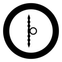 arma santensu de samurai para ícone de mão em círculo redondo ilustração vetorial de cor preta imagem de estilo plano vetor