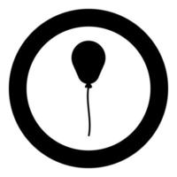 bola de ar de balão com ícone de hélio inflável de corda de corda em círculo redondo imagem de ilustração vetorial de cor preta estilo de contorno sólido vetor