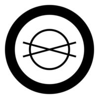 a limpeza a seco é proibida símbolos de cuidados com roupas conceito de lavagem ícone de sinal de lavanderia em círculo redondo ilustração vetorial de cor preta imagem de estilo plano vetor