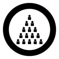 pessoas pirâmide ícone preto cor em círculo redondo vetor