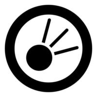 ícone de meteorito símbolo em círculo redondo ilustração vetorial de cor preta imagem de estilo plano vetor