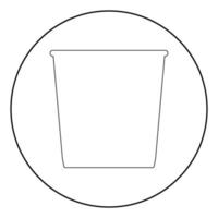balde de lixo o ícone de cor preta em círculo ou redondo vetor