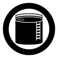 tanque com tanque de armazenamento de óleo de óleo ícone de óleo de aquecimento vetor de cor preta em círculo redondo ilustração estilo plano imagem