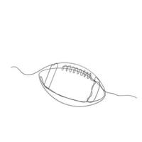 desenho de linha contínua ilustração de futebol americano desenhada isolada vetor