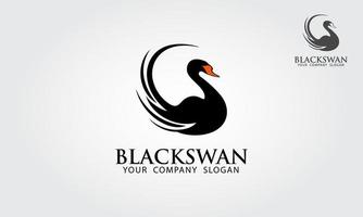 modelo de logotipo de cisne negro. excelente logotipo, simples e único. vetor