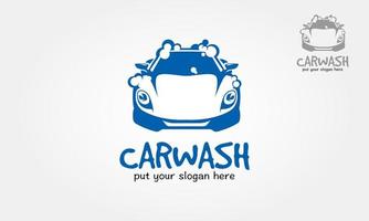 lavagem de carro bolhas serviço ilustração logotipo dos desenhos animados. modelo de logotipo de vetor moderno ícone plano sobre fundo branco.