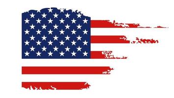 bandeira dos Estados Unidos da América, pincel de fundo. vetor de escova de bandeira dos eua. feliz 4 de julho cartão de saudação do dia da independência dos eua. letras e fundo de pintura de pincel grunge bandeira americana.