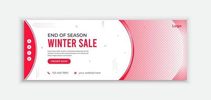 capa do facebook de venda de inverno e design de modelo de banner da web vetor