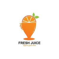 vetor de ícone de logotipo de suco de laranja