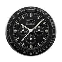 relógio realista relógio cronógrafo mostrador de aço inoxidável preto no vetor de fundo padrão quadriculado