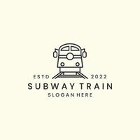 trem de metrô com design de modelo de ícone de logotipo de estilo de linha. trem do metrô, ilustração vetorial de transporte vetor