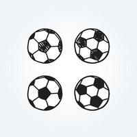 ilustração vetorial desenhada à mão de bola de futebol no estilo doodle vetor