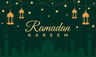 bandeira de vetor horizontal ramadan kareem. cartão de saudação ramadan kareem. fundo islâmico. ilustração vetorial