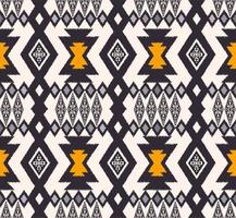 ikat nativo asteca tribal losango forma geométrica fundo sem emenda. design de padrão de cor cinza amarelo-azul étnico. uso para tecido, têxtil, elementos de decoração de interiores, estofados, embrulhos. vetor