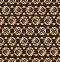 islâmica persa flor estrela forma geométrica grade sem costura padrão marrom ouro amarelo cor de fundo. padrão de sarongue batik. uso para tecidos, têxteis, elementos de decoração de interiores. vetor
