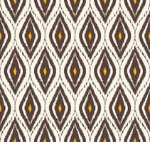 ikat ogee rodada diamante losango forma fundo sem emenda. design de padrão de cor marrom-amarelo tribal étnica. uso para tecido, têxtil, elementos de decoração de interiores, estofados, embrulhos.