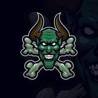 modelo de logotipo de mascote de jogos de esport do diabo vetor