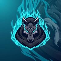 logotipo de mascote de lobo esport premium vetor