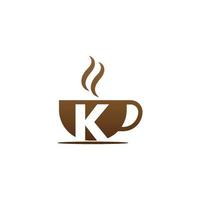 logotipo de letra k de design de ícone de xícara de café vetor