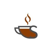 conceito de logotipo de letra de design de ícone de xícara de café vetor