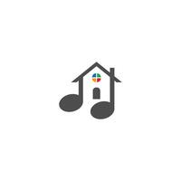 logotipo da casa de música vetor