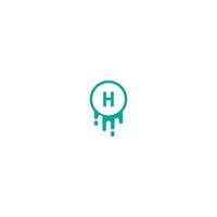 letra h logotipo no conceito de design de cor verde vetor