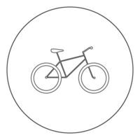 cor preta do ícone da bicicleta no círculo vetor