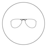 ícone de óculos cor preta em círculo vetor