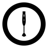 ícone de máquina preta de mão blander em ilustração vetorial de círculo isolado. vetor