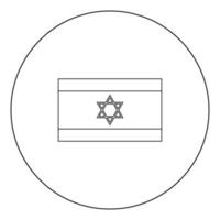 bandeira de israel ícone preto cor em círculo vetor