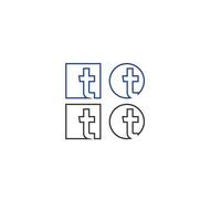 ícone do logotipo da letra t, conceito de mídia social vetor