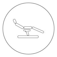 ícone de cadeira de dentista cor preta em círculo ou redondo vetor