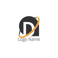 logotipo de ícone de círculo letra d, conceito de círculo de ícone de letra de design vetor