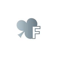 letra f logotipo combinado com design de ícone de trevo vetor