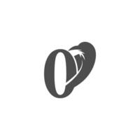 design de logotipo de ícone de combinação de número zero e corvo vetor
