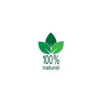 100 por cento ícone, natural, vegano, orgânico, aniversário, ilustração de design de rótulo vetor