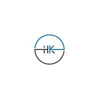 conceito de design de carta de logotipo hk vetor
