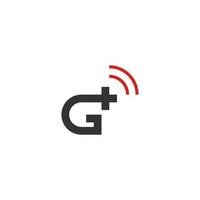 g plus logotipo de conexão vetor