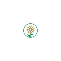 conceito de ícone do logotipo da flor do sol vetor