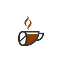 design de ícone de xícara de café conceito de logotipo número zero vetor