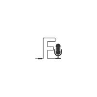 letra f e logotipo do podcast vetor
