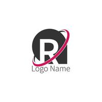 logotipo de ícone de círculo de letra r, conceito de círculo de ícone de letra de design vetor