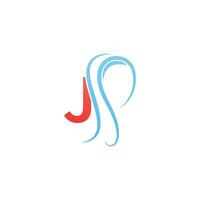 logotipo do ícone da letra j combinado com o design do ícone hijab vetor